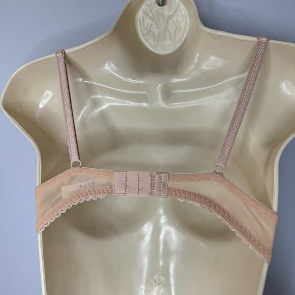 Adore Me Cinthia Unlined Rose Lace Bra Beige Sz. 32A New - Picture 5 of 7